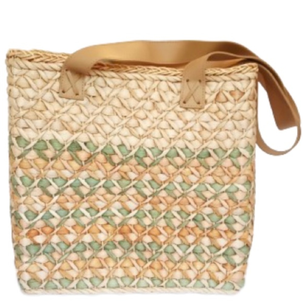 Cornhusk Woven Fully Lined Tote Bag